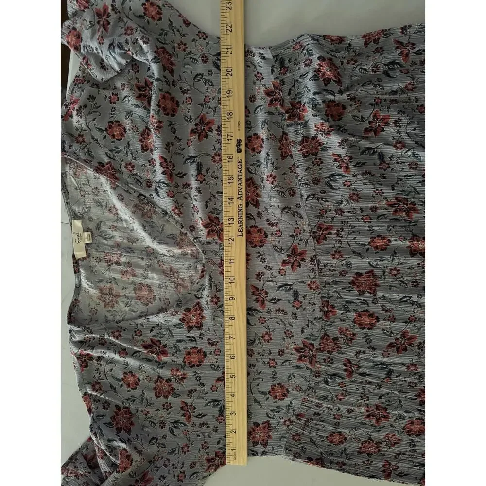 Easel Dress Large Womens Tiered Crinkle Maxi Cottagecore Boho Lavendar Grayish - Picture 9 of 11